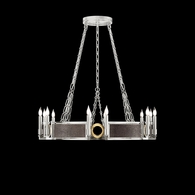 100047-411 Fine Art Lighting Mirage 35.75"W Round Chandelier with Silver Leaf/Brass/Pebble Finish