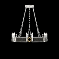100047-413 Fine Art Lighting Mirage 35.75"W Round Chandelier with Silver Leaf/Brass/Black Knight Finish