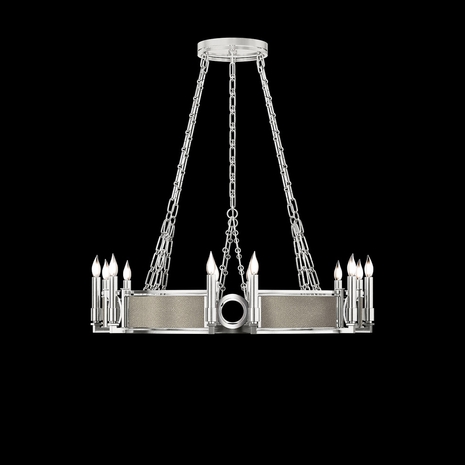 100047-422 Fine Art Lighting Mirage 35.75"W Round Chandelier with Silver Leaf/Nickel/Coco Finish