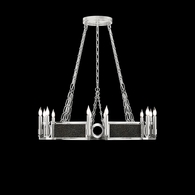100047-423 Fine Art Lighting Mirage 35.75"W Round Chandelier with Silver Leaf/Nickel/Black Knight Finish