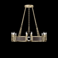 100047-521 Fine Art Lighting Mirage 35.75"W Round Chandelier with Soft Gold Leaf/Nickel/Pebble Finish