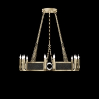 100047-523 Fine Art Lighting Mirage 35.75"W Round Chandelier with Soft Gold Leaf/Nickel/Black Knight Finish