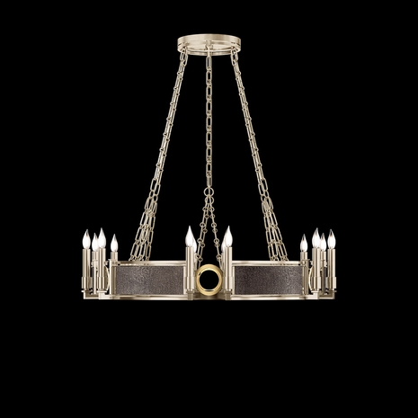 100047-611 Fine Art Lighting Mirage 35.75"W Round Chandelier with Champagne/Brass/Pebble Finish