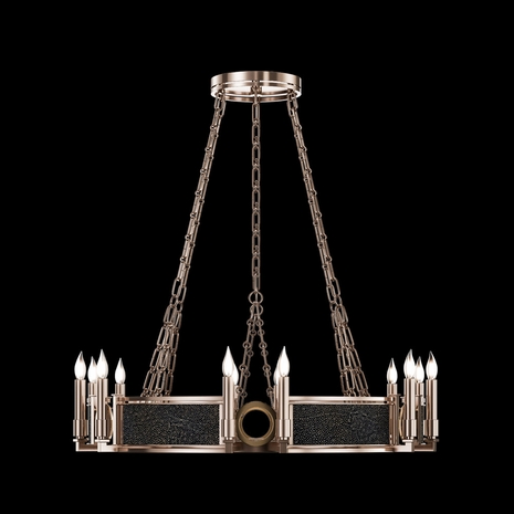 100047-613 Fine Art Lighting Mirage 35.75"W Round Chandelier with Champagne/Brass/Black Knight Finish