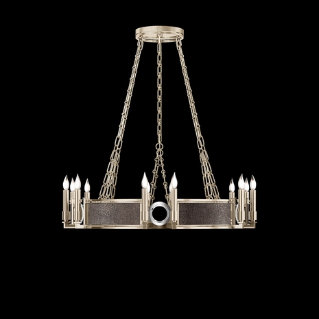 100047-621 Fine Art Lighting Mirage 35.75"W Round Chandelier with Champagne/Nickel/Pebble Finish