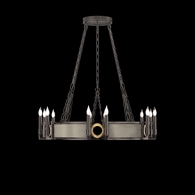 100047-712 Fine Art Lighting Mirage 35.75"W Round Chandelier with Midnight Steel/Brass/Coco Finish