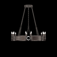 100047-721 Fine Art Lighting Mirage 35.75"W Round Chandelier with Midnight Steel/Nickel/Pebble Finish