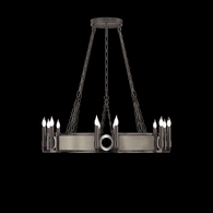 100047-722 Fine Art Lighting Mirage 35.75"W Round Chandelier with Midnight Steel/Nickel/Coco Finish
