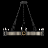 100048-112 Fine Art Lighting Mirage 49.75"W Round Chandelier with Black Iron/Brass/Coco Finish