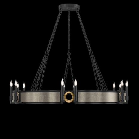 100048-112 Fine Art Lighting Mirage 49.75"W Round Chandelier with Black Iron/Brass/Coco Finish