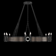 100048-121 Fine Art Lighting Mirage 49.75"W Round Chandelier with Black Iron/Nickel/Pebble Finish