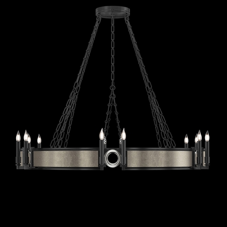 100048-122 Fine Art Lighting Mirage 49.75"W Round Chandelier with Black Iron/Nickel/Coco Finish