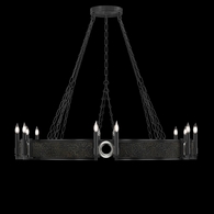 100048-123 Fine Art Lighting Mirage 49.75"W Round Chandelier with Black Iron/Nickel/Black Knight Finish