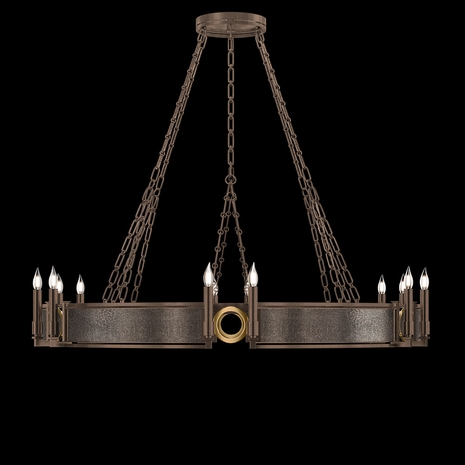100048-211 Fine Art Lighting Mirage 49.75"W Round Chandelier with Bronze/Brass/Pebble Finish