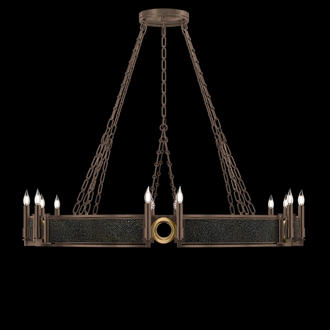 100048-213 Fine Art Lighting Mirage 49.75"W Round Chandelier with Bronze/Brass/Black Knight Finish