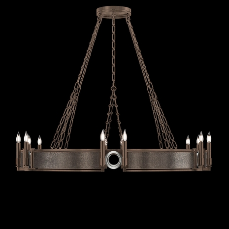 100048-221 Fine Art Lighting Mirage 49.75"W Round Chandelier with Bronze/Nickel/Pebble Finish