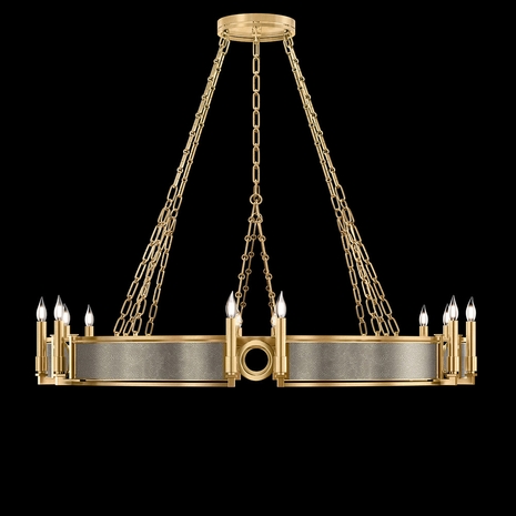 100048-312 Fine Art Lighting Mirage 49.75"W Round Chandelier with Gold Leaf/Brass/Coco Finish