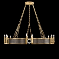 100048-321 Fine Art Lighting Mirage 49.75"W Round Chandelier with Gold Leaf/Nickel/Pebble Finish