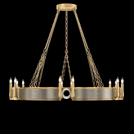 100048-322 Fine Art Lighting Mirage 49.75"W Round Chandelier with Gold Leaf/Nickel/Coco Finish