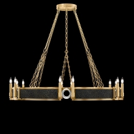 100048-323 Fine Art Lighting Mirage 49.75"W Round Chandelier with Gold Leaf/Nickel/Black Knight Finish