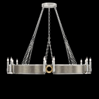 100048-412 Fine Art Lighting Mirage 49.75"W Round Chandelier with Silver Leaf/Brass/Coco Finish