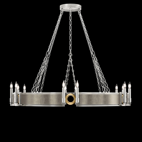 100048-412 Fine Art Lighting Mirage 49.75"W Round Chandelier with Silver Leaf/Brass/Coco Finish