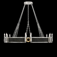 100048-413 Fine Art Lighting Mirage 49.75"W Round Chandelier with Silver Leaf/Brass/Black Knight Finish