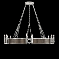 100048-421 Fine Art Lighting Mirage 49.75"W Round Chandelier with Silver Leaf/Nickel/Pebble Finish
