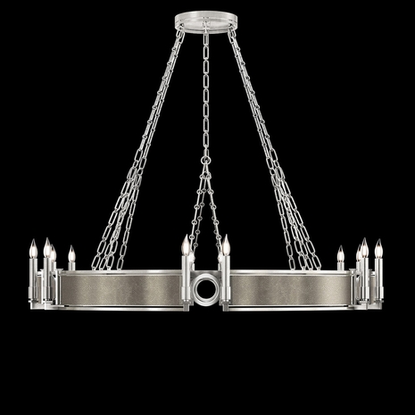 100048-422 Fine Art Lighting Mirage 49.75"W Round Chandelier with Silver Leaf/Nickel/Coco Finish