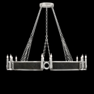 100048-423 Fine Art Lighting Mirage 49.75"W Round Chandelier with Silver Leaf/Nickel/Black Knight Finish
