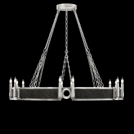 100048-423 Fine Art Lighting Mirage 49.75"W Round Chandelier with Silver Leaf/Nickel/Black Knight Finish