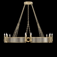 100048-512 Fine Art Lighting Mirage 49.75"W Round Chandelier with Soft Gold Leaf/Brass/Coco Finish