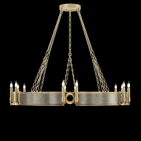 100048-512 Fine Art Lighting Mirage 49.75"W Round Chandelier with Soft Gold Leaf/Brass/Coco Finish