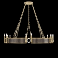 100048-521 Fine Art Lighting Mirage 49.75"W Round Chandelier with Soft Gold Leaf/Nickel/Pebble Finish