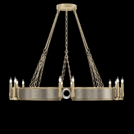 100048-522 Fine Art Lighting Mirage 49.75"W Round Chandelier with Soft Gold Leaf/Nickel/Coco Finish
