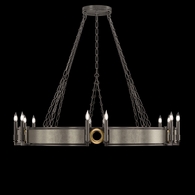 100048-712 Fine Art Lighting Mirage 49.75"W Round Chandelier with Midnight Steel/Brass/Coco Finish