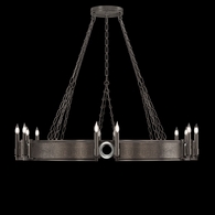 100048-721 Fine Art Lighting Mirage 49.75"W Round Chandelier with Midnight Steel/Nickel/Pebble Finish