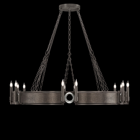 100048-721 Fine Art Lighting Mirage 49.75"W Round Chandelier with Midnight Steel/Nickel/Pebble Finish