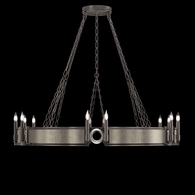 100048-722 Fine Art Lighting Mirage 49.75"W Round Chandelier with Midnight Steel/Nickel/Coco Finish