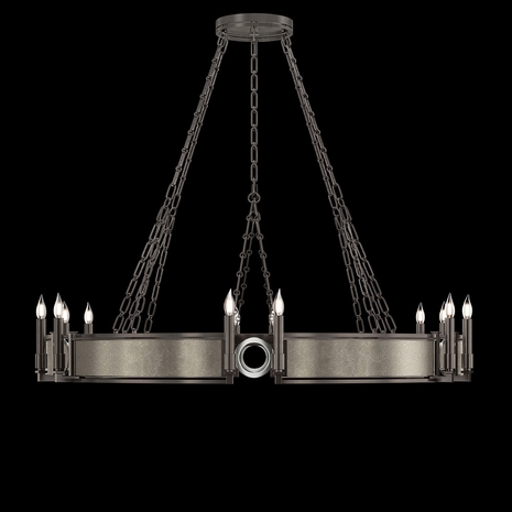 100048-722 Fine Art Lighting Mirage 49.75"W Round Chandelier with Midnight Steel/Nickel/Coco Finish
