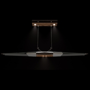100051-1 Fine Art Lighting Blade 52.125"W Linear Pendant with Black/Dark Walnut Finish