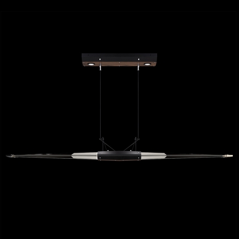 100051-1 Fine Art Lighting Blade 52.125"W Linear Pendant with Black/Dark Walnut Finish