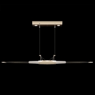 100051-6 Fine Art Lighting Blade 52.125"W Linear Pendant with Champagne/Dark Walnut Finish