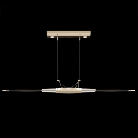 100051-6 Fine Art Lighting Blade 52.125"W Linear Pendant with Champagne/Dark Walnut Finish