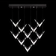 100052-1 Fine Art Lighting Blade 48"W Rectangular Pendant with Black Finish