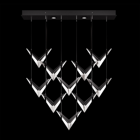 100052-1 Fine Art Lighting Blade 48"W Rectangular Pendant with Black Finish