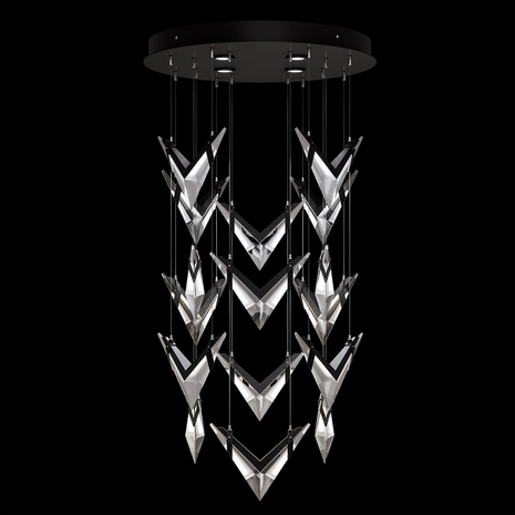 100053-1 Fine Art Lighting Blade 32"W Round Pendant with Black Finish