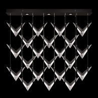 100054-1 Fine Art Lighting Blade 62"W Rectangular Pendant with Black Finish