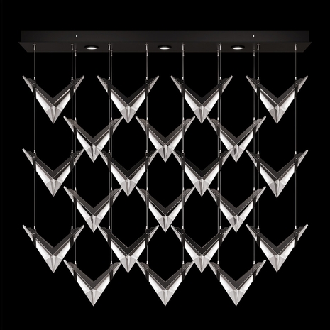 100054-1 Fine Art Lighting Blade 62"W Rectangular Pendant with Black Finish