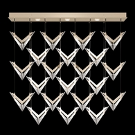 100054-6 Fine Art Lighting Blade 62"W Rectangular Pendant with Champagne Finish
